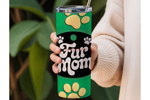 Fur Mom 20oz Tumbler Wrap Sublimation DesignSVG 
