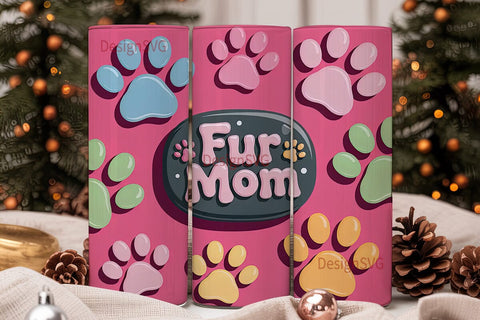 Fur Mom 20oz Tumbler Wrap Sublimation DesignSVG 