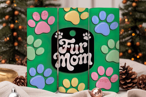 Fur Mom 20oz Tumbler Wrap Sublimation DesignSVG 