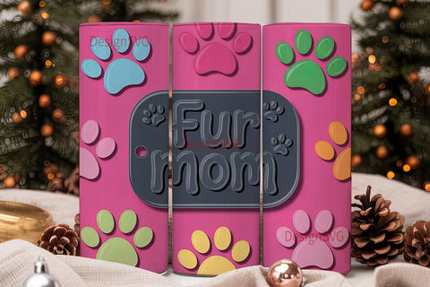 Fur Mom 20oz Tumbler Wrap Sublimation DesignSVG 