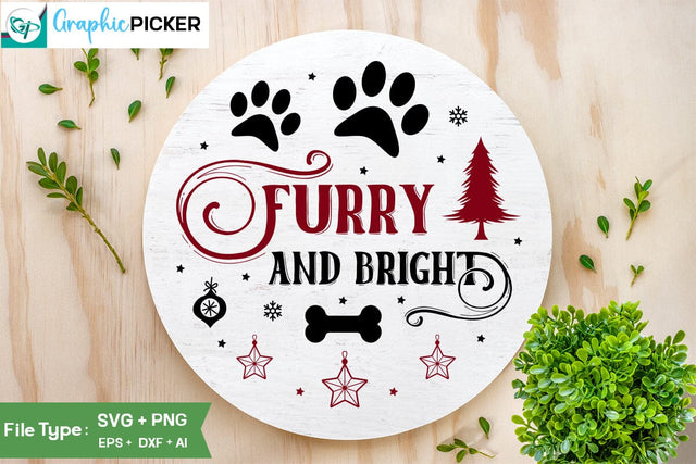 Furry And Bright Round Sign SVG Design, Christmas SVG Desig ,Christian Round Ornaments, Nativity Christmas SVG Design, SVGs,Quotes and Sayings,Food & Drink,On Sale, Print & Cut SVG DesignPlante 503 