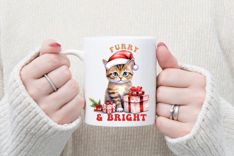 Furry & Bright - Christmas Cat Sublimation Sublimation CraftLabSVG 
