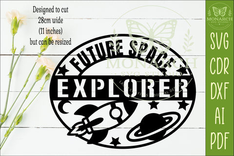 Future Space Explorer SVG | Kids Space Bedroom Wall Sign Laser Cut File SVG APInspireddesigns 