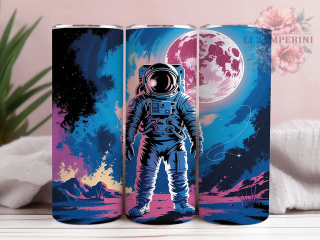 Futuristic Astronaut Space Tumbler, Space Wrap Design, 20oz Tumbler Sublimation, Cosmic Explorer Sublimation, Sci-Fi Galaxy Tumbler, Outer Space Adventure Wrap, Futuristic Astronaut Design Sublimation Li Zamperini 