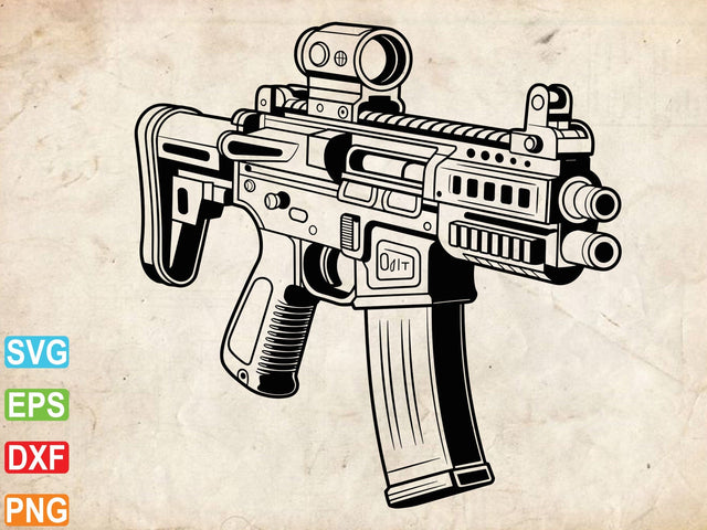 Futuristic Gun SVG, Futuristic Weapon Clipart SVG Creativeart88 