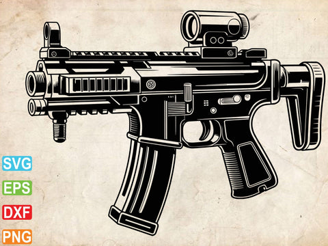 Futuristic Gun SVG, Futuristic Weapon Clipart SVG Creativeart88 