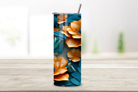 Futuristic Petal Symphony Tumbler Wrap, Seamless Wrap PNG Sublimation FloridPrintables 