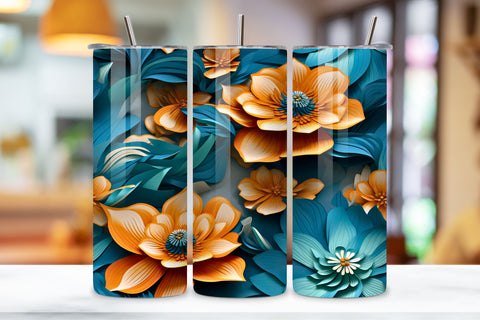 Futuristic Petal Symphony Tumbler Wrap, Seamless Wrap PNG Sublimation FloridPrintables 