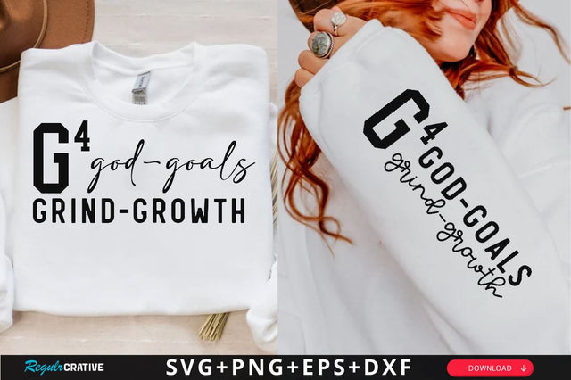 G4 God Goals Grind Growth Sleeve SVG Design, Christian Sleeve SVG, Faith SVG Design, Jesus Sleeve SVG SVG Regulrcrative 