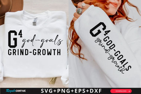 G4 God Goals Grind Growth Sleeve SVG Design, Christian Sleeve SVG, Faith SVG Design, Jesus Sleeve SVG SVG Regulrcrative 