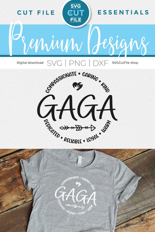 Gaga svg, gaga heart svg, grandma gaga SVG SVG Cut File 