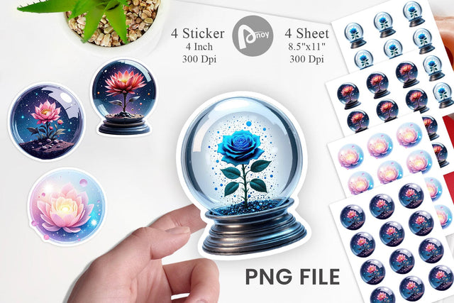 Galactic Flora Orbs Sticker Sublimation artnoy 