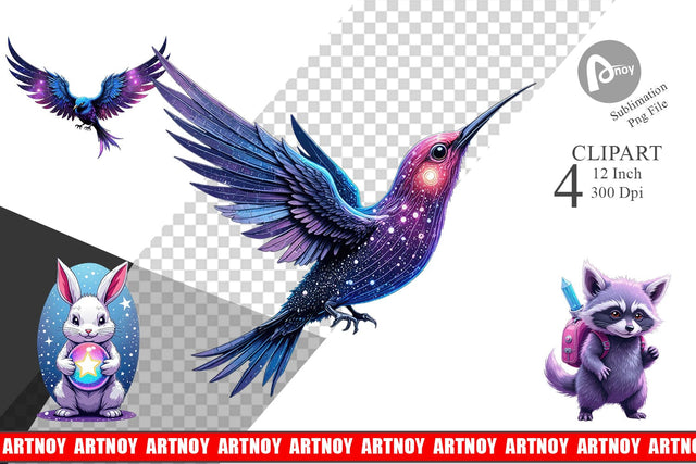 Galactic Pet Charms Clipart Sublimation artnoy 
