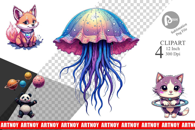 Galactic Pet Charms Clipart Sublimation artnoy 