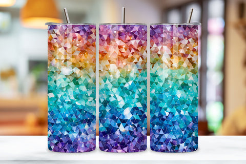 Galactic Prism Glitter Ombre Tumbler wrap, seamless wrap png Sublimation FloridPrintables 
