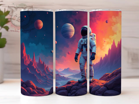 Galaxy 20 oz Skinny Tumbler Sublimation Design, Straight & Tapered Tumbler Png, Astronaut Space Tumbler Png, Digital Download PNG Sublimation Lara' s Designs 