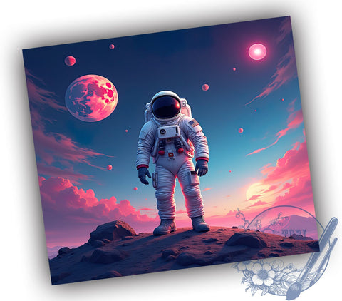 Galaxy 20oz Skinny Tumbler PNG, Astronaut Space Tumbler Sublimation Wrap, Straight & Tapered Tumbler Wrap, Instant Digital Download Sublimation ToriDesigns 
