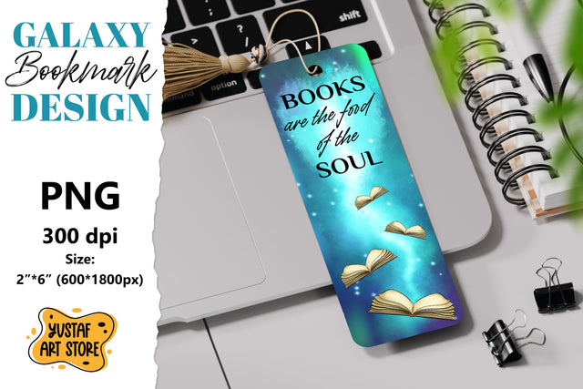 Galaxy Bookmark printable design. Bookmark quote Sublimation Yustaf Art Store 