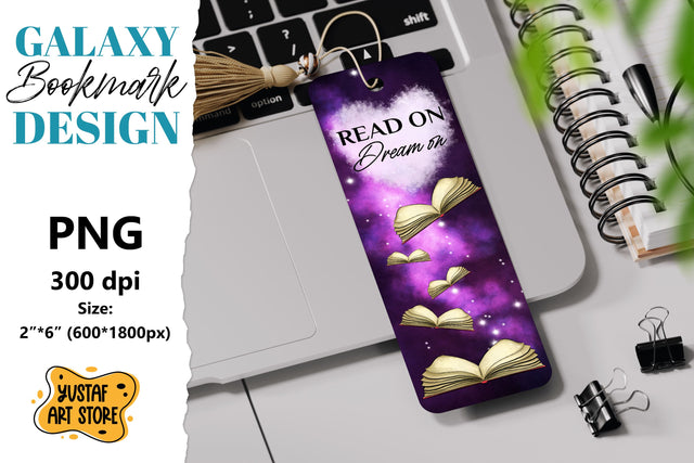 Galaxy Bookmark printable design. Bookmark quote Sublimation Yustaf Art Store 