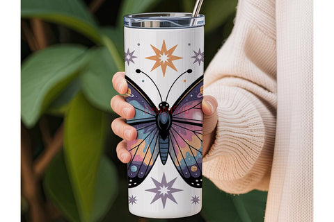 Galaxy Butterfly 20oz Tumbler Wrap Sublimation DesignSVG 