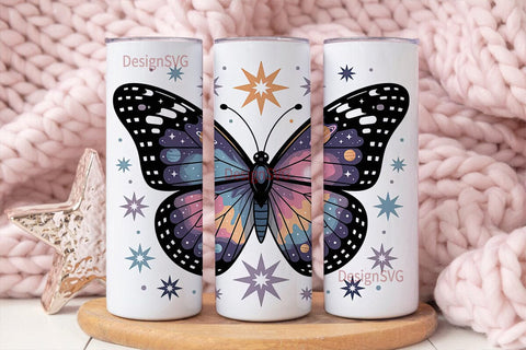 Galaxy Butterfly 20oz Tumbler Wrap Sublimation DesignSVG 