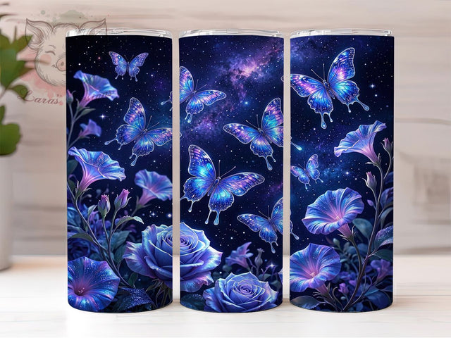 Galaxy Butterfly Dream 20oz Tumbler, Butterfly Dream, Galaxy Style, Fantasy Theme, Sublimation Wrap, 20oz Tumbler, Mystical Aesthetic, Cosmic Design Sublimation Lara' s Designs 