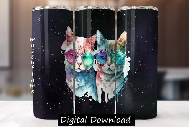 Galaxy Cats | Straight Sublimation Tumbler Design 20oz, 30oz Sublimation MFsublimationdesign 