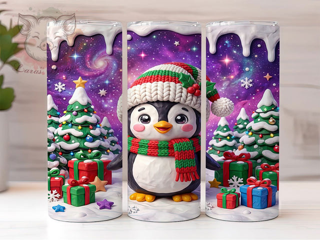 Galaxy Christmas Penguin 20oz Tumbler, Galaxy Penguin PNG, Galaxy Xmas Tumbler, Space Christmas Sub, Celestial Penguin, Galaxy Winter Wrap, Cosmic Penguin Cup, Starry Night Xmas Sublimation Lara' s Designs 