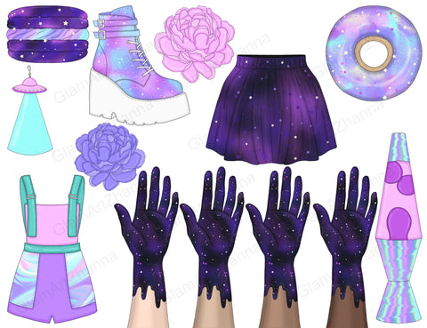 Galaxy Clipart | Space Clipart Bundle SVG GlamArtZhanna 