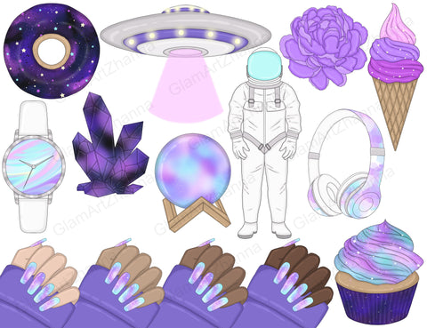 Galaxy Clipart | Space Clipart Bundle SVG GlamArtZhanna 