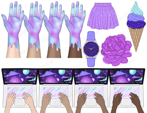 Galaxy Clipart | Space Clipart Bundle SVG GlamArtZhanna 