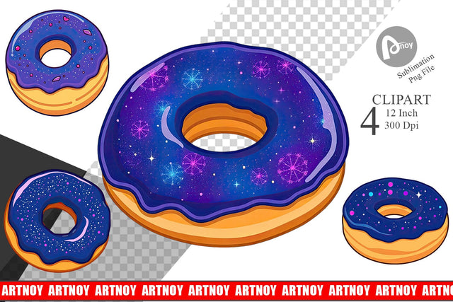 Galaxy Donut Clipart Sublimation artnoy 