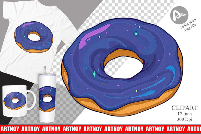 Galaxy Donut Clipart Sublimation artnoy 