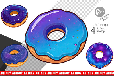 Galaxy Donut Clipart Sublimation artnoy 