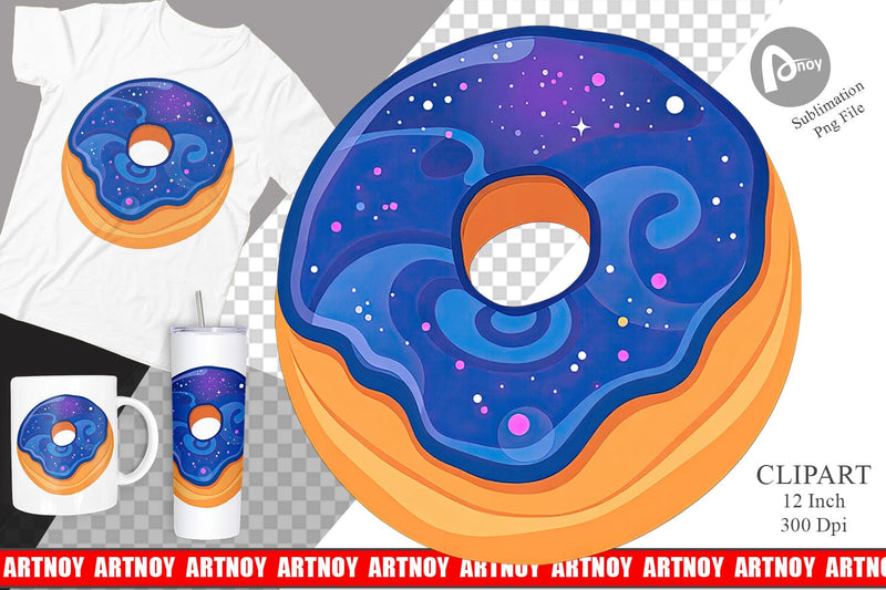 Galaxy Donut Clipart Sublimation artnoy 