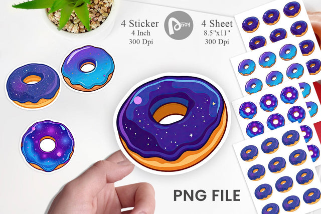 Galaxy Donut Sticker Sublimation artnoy 