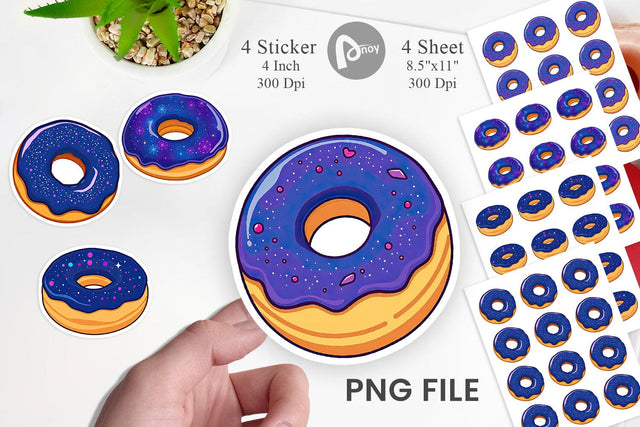 Galaxy Donut Sticker Sublimation artnoy 