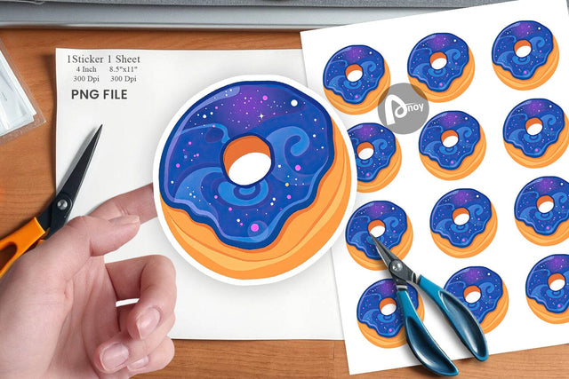 Galaxy Donut Sticker Sublimation artnoy 