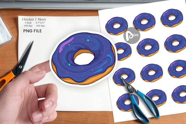 Galaxy Donut Sticker Sublimation artnoy 
