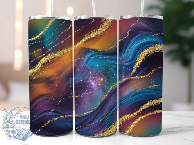 Galaxy Iridescent 20oz Tumbler Wrap, Iridescent Tumbler, Glitter Marble Tumbler, Gold Veins Tumbler, 20oz Tumbler Design, Opal Tumbler Wrap, Sublimation Marble Tumbler Sublimation ToriDesigns 