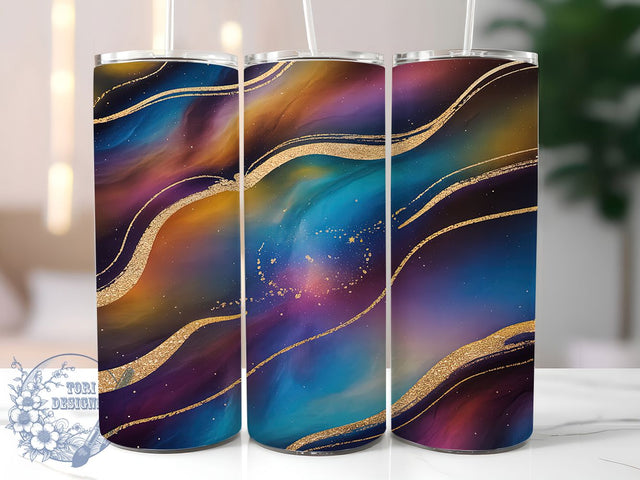 Galaxy Iridescent 20oz Tumbler Wrap, Iridescent Tumbler, Glitter Marble Tumbler, Gold Veins Tumbler, 20oz Tumbler Design, Opal Tumbler Wrap, Sublimation Marble Tumbler Sublimation ToriDesigns 