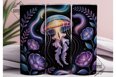 Galaxy Jellyfish 20oz Tumbler Wrap Sublimation sassyprint 