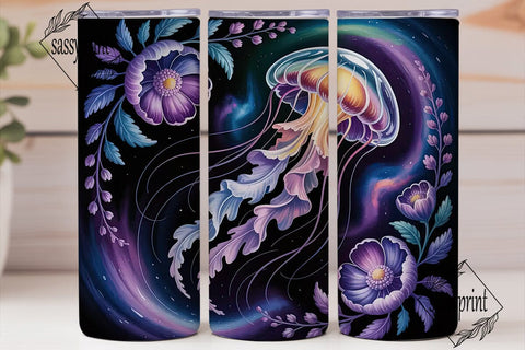 Galaxy Jellyfish 20oz Tumbler Wrap Sublimation sassyprint 