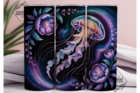 Galaxy Jellyfish 20oz Tumbler Wrap Sublimation sassyprint 