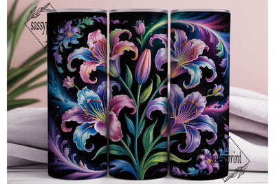 Galaxy Lily 20oz Tumbler Wrap Sublimation sassyprint 