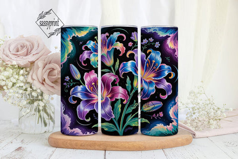 Galaxy Lily 20oz Tumbler Wrap Sublimation sassyprint 