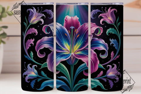 Galaxy Lily 20oz Tumbler Wrap Sublimation sassyprint 