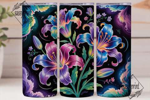Galaxy Lily 20oz Tumbler Wrap Sublimation sassyprint 