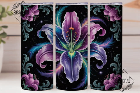 Galaxy Lily 20oz Tumbler Wrap Sublimation sassyprint 