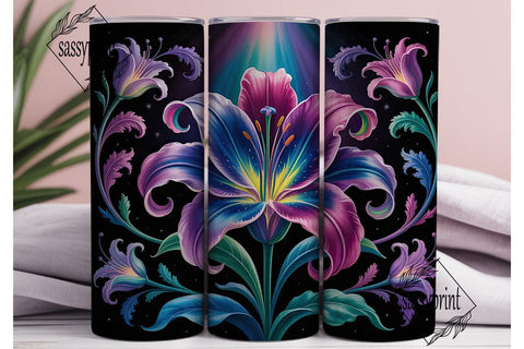 Galaxy Lily 20oz Tumbler Wrap Sublimation sassyprint 